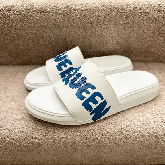 New! Mens Alexander McQueen Graffiti Rubber Pool Slide Mens Size EU 43 US 10 - Picture 4 of 7